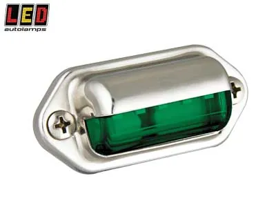 LED Autolamps Pakāpienu Apgaismojums ar Zaļu Lēcu, IP67, 12-24V, Tērauda Korpuss