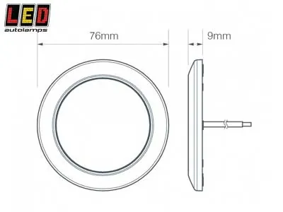 LED AUTOLAMPS Apaļais LED Salona Apgaismojums 12V, 170lm, Silti Balta Gaisma 3000K, Hromēta Apmale - Attēls 2