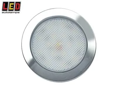 LED AUTOLAMPS Plakans LED Salona Apgaismojums, Apaļš, Hromēts, 12V, 230lm, 6500K - Papildlukturi.lv