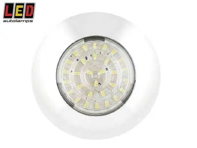 LED AUTOLAMPS Apaļais LED Salona Apgaismojums, 75mm, 96lm, 12V, Baltā Krāsā