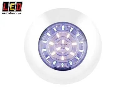 LED AUTOLAMPS Apaļais LED Salona Apgaismojums 24 LED, 12V, Divkrāsu (Zils/Balts)