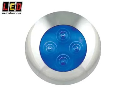 Led Autolamps LED Pakāpienu Apgaismojums ar Zilo Lēcu - IP67 Ūdensdrošs, 12V, Hromēts Ietvars