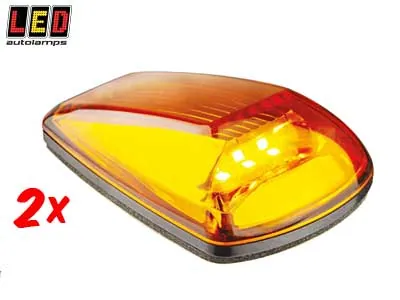 LED AUTOLAMPS LED sānu virziena rādītāji, 9-32V, ECE sertificēti, dzintara krāsas (pāris)