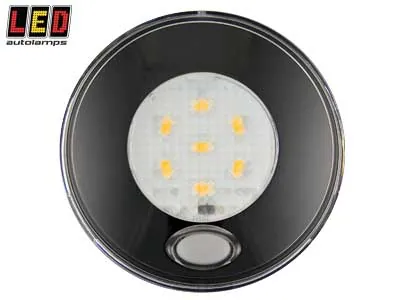 LED AUTOLAMPS Apaļais LED Salona Apgaismojums ar Ieslēgšanas/Izslēgšanas Pogu, 12V, 70lm Efektīvais Spilgtums