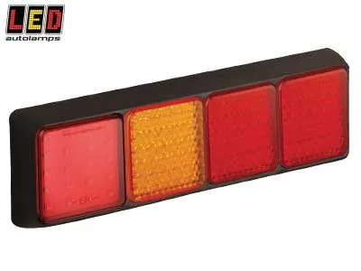 LED AUTOLAMPS Kvadrāta LED Aizmugures Lukturis 80mm, IP67 Ūdensizturīgs, 12-24V, SKU:1614-80BFARRME