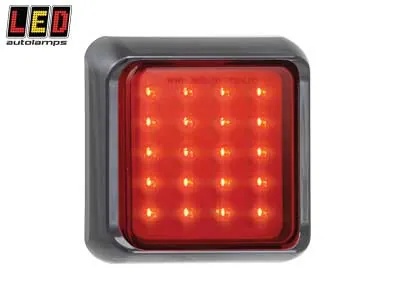 LED AUTOLAMPS Aizmugurējais LED miglas lukturis 12-24V, IP67 ar melnu stiprinājumu un ECE atbilstību