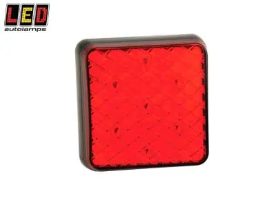 LED AUTOLAMPS Kvadrāta LED Aizmugures Lukturis, 12-24V, IP67, 81x81mm, ECE, EMC