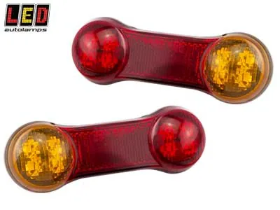 LED AUTOLAMPS DogBone kombinētais LED gabarītlukturis - stop/tail/pagrieziens, 12V, IP67, ECE apstiprināts, komplektā 2 gab.