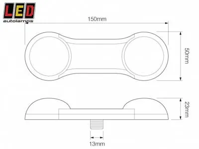 LED AUTOLAMPS DogBone kombinētais LED gabarītlukturis - stop/tail/pagrieziens, 12V, IP67, ECE apstiprināts, komplektā 2 gab. - Attēls 2