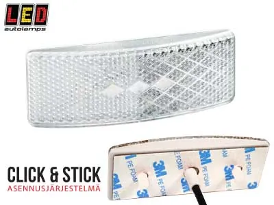 LED AUTOLAMPS Baltais LED Sānu Gabarītu Lukturis - Plānais Dizains, ECE, 12-24V