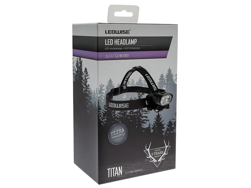 Ledwise Titan LED Galvas Lukturis ar 3200lm Spilgtumu un USB-C Uzlādi - Attēls 2