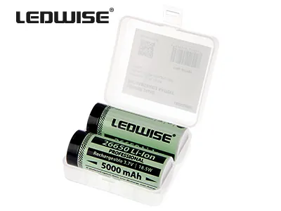 LEDWISE 2x 26650 5000mAh Augstjaudas Akumulatori (3.7V) LED Rokas un Galvas Lukturiem - Attēls 2