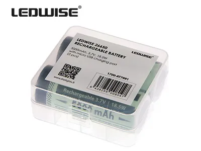 LEDWISE 2x 26650 5000mAh Augstjaudas Akumulatori (3.7V) LED Rokas un Galvas Lukturiem - Attēls 3