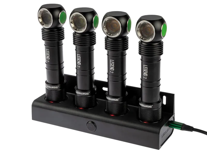 LEDWISE Legend 2 USB uzlādes dokstacija četrām luktura galvām - 5V, 160x46x46mm - Attēls 2