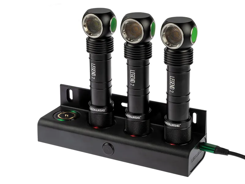 LEDWISE Legend 2 USB uzlādes dokstacija četrām luktura galvām - 5V, 160x46x46mm - Attēls 3