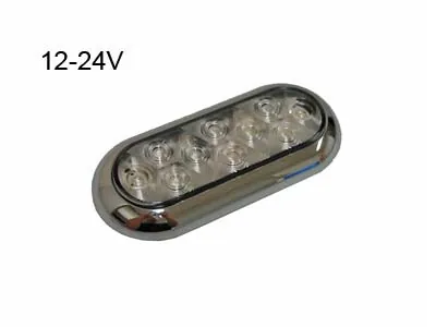 LED Salona Apgaismojums ar 10 Power LED un Hroma Rāmi, 12-24V Sprieguma Diapazons, 191x83x23mm