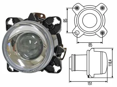 HELLA Headlight Priekšējais lukturis, H7 24V, Ø 90mm, Kravas transportam