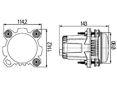 LED Priekšējais lukturis 12/24V, ECE sertificēts, Ø90mm, tuvās gaismas, Deutsch savienotājs - Attēls 2