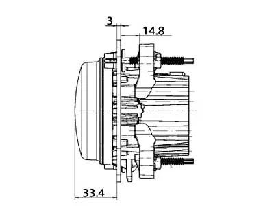 LED Priekšējais lukturis Ø90mm ar tālās gaismas, pozīcijas un dienas gaitas luktura funkciju, 12/24V, E1 3831 - Attēls 3
