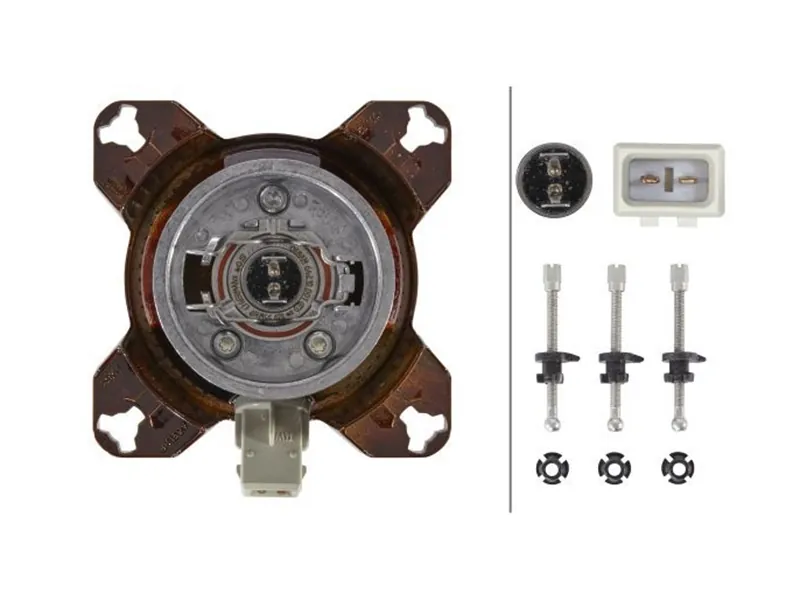 HELLA H7/BA9s Tālās Gaismas Priekšējais Lukturis ar Regulēšanas Skrūvēm, 12V - Attēls 2