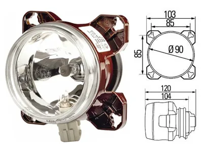 HELLA High beam H7/BA9s Tālās gaismas lukturis 24V, Ø90mm
