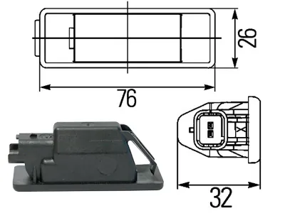 Hella Numura zīmes apgaismojuma lukturis ar 2-kontaktu spraudni transportlīdzekļiem - Attēls 2