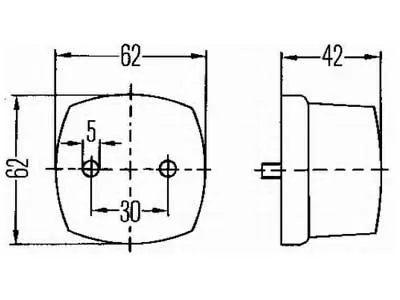 Baltais priekšējais marķiera/stāvgaismas lukturis 12/24V lauksaimniecības tehnikai un būvniecības mašīnām (SKU: 2PF004081007) - Attēls 2