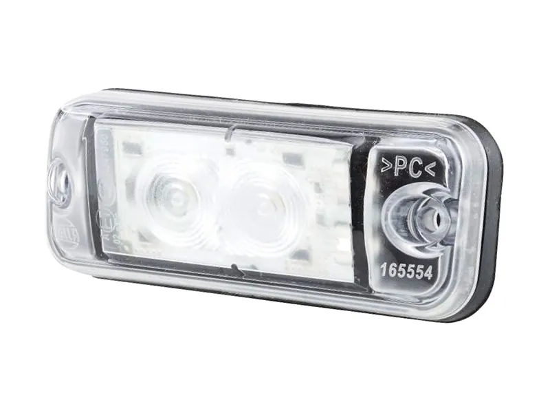 Baltais LED Pozīcijas Lukturis Volvo Autobusiem, 24V, 2 LED, IP65, ECE R7 Sertificēts