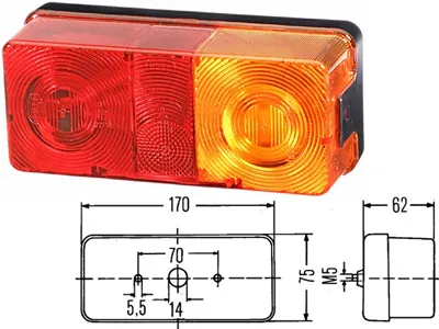 HELLA 2-funkciju Aizmugures Lukturis ar Mirgojošā-Bremžu-Stāvēšanas Režīmiem, BA15s