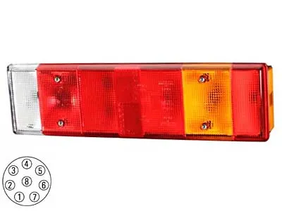 TALMU 7-Funkciju Universāls Aizmugures Lukturis 12-24V, 476mm, ADR/GGVS Atbilstošs