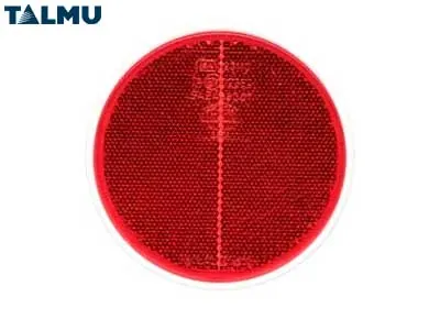 TALMU Sarkans apaļš atstarotājs Ø 68mm ar līmējamu piestiprināšanu
