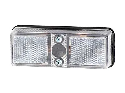 TALMU Baltais hologēnu sānu gabarītu lukturis ar atstarotāju, 114mm, SV8.5 spuldzi