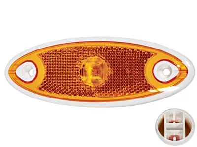 TALMU Dzeltens LED Sānu Gabarītu Lukturis ar Reflektoru, 24V, 1 LED