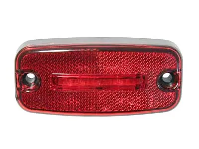 TALMU Sarkanais LED Sānu Gabarīta Lukturis ar Reflektoru, 24V, 2 LED, 10m Vads