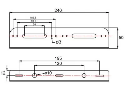 Alumīnija L-profila Stiprinājuma Kronšteins diviem LED lukturiem 40-LED03/04 - Attēls 2