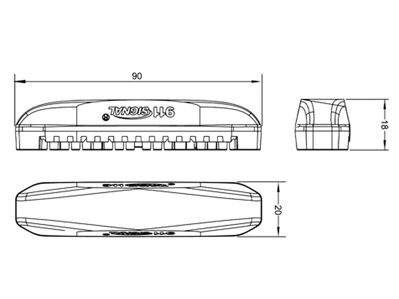 180° LED Horizontālais Signālgaismas Lukturis, 6x PowerLED, IPX7 Ūdensizturīgs, 12-24V - Attēls 2