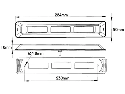 PROPLAST Montāžas korpuss PRO-CAN XL LED aizmugurējiem lukturiem - Melns, 284x50x18mm - Attēls 2