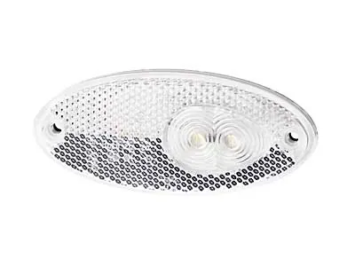 TALMU Baltais LED sānu gabarītu lukturis ar reflektoru, 12V, 5m vadu, 2 gaismas diodes