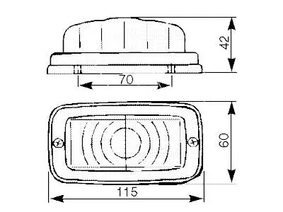 MONARK Baltais priekšējais sānu gabarīta lukturis ar tērauda pamatni, 12/24V - Attēls 2