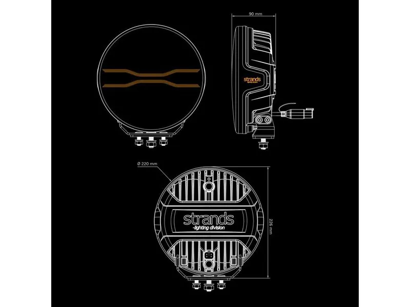 STRANDS FOR9T DRAGON DRIVE Profesionāls tālās gaismas lukturis ar 14000lm gaismas plūsmu, 10-48V - Attēls 10