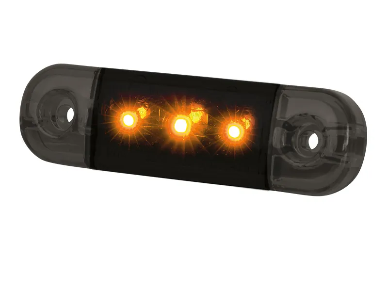 STRANDS DARK KNIGHT SLIM SIDE MARKER 3 LED Sānu Gabarītu Lukturis, 12-24V, ADR & ECE R91 Sertifikāts - Attēls 2