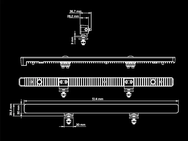 Papildus tālās gaismas lukturi NUUK E-line low profile 9-36V 8800lm - Attēls 5