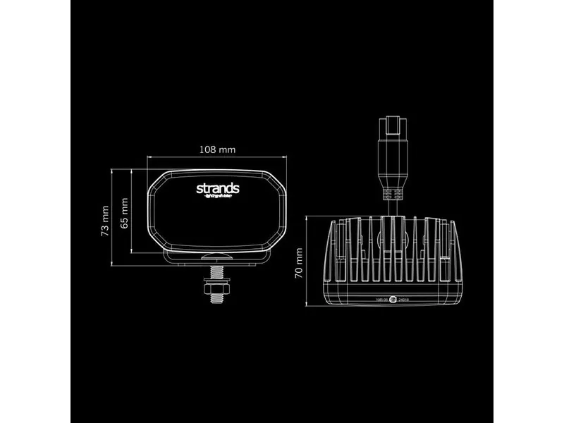 STRANDS FOR9T NO-GLARE darba lukturis ar sarkano un dzintara pozīcijas gaismu, 3600lm, 10-48V - Attēls 10