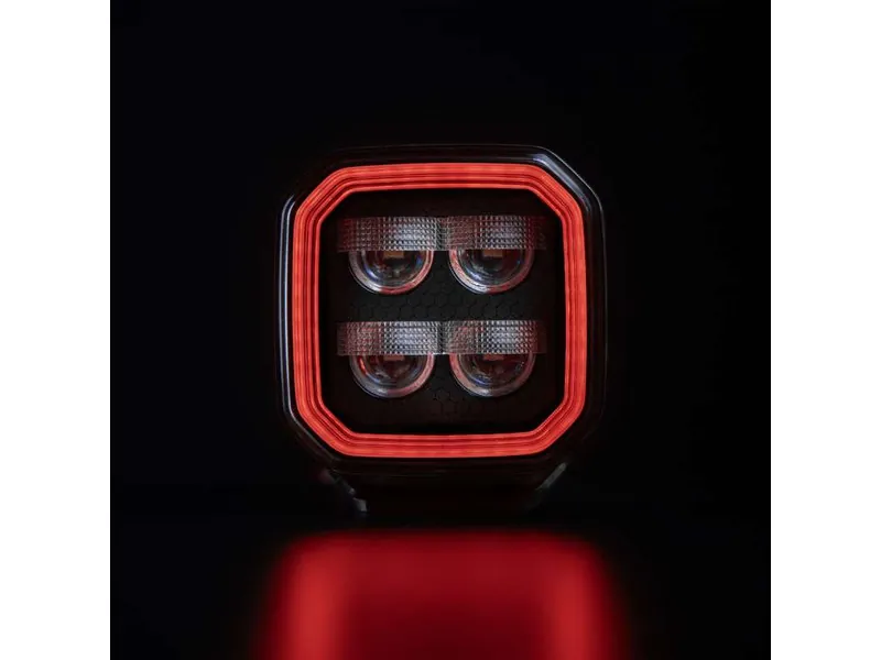 STRANDS FOR9T NO-GLARE WORK LIGHT - Jaudīgs 7200lm darba lukturis ar 10-48V spriegumu un sarkanu/dzeltenu pozīcijas gaismu - Attēls 7