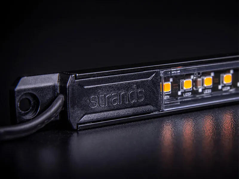 STRANDS INTERIOR LIGHT AMBER 281mm - Profesionāls dzintara krāsas salona apgaismojums, 9-32V, 480lm, ECE R10 sertificēts - Attēls 2