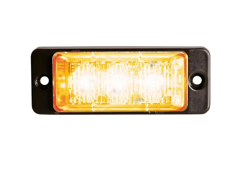 STRANDS Slim Stroboskopa Lukturis - 3 LED, Oranžs, IP68, 12-24V, ECE/R65 Sertificēts