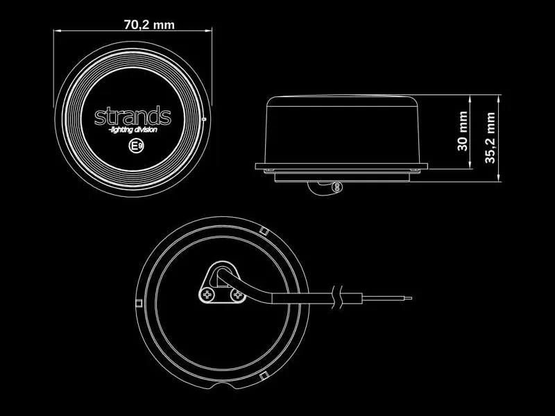 STRANDS FOR9T GEO sānu marķiera lukturis, ECE R148 sertificēts, 10-40V darba spriegums - Attēls 6
